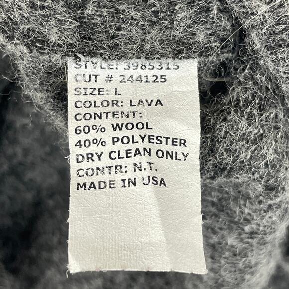 Cut Loose Lapel Collar Wool Vest Made in USA Lava Gray 3985315 Women's Size L - Picture 9 of 10